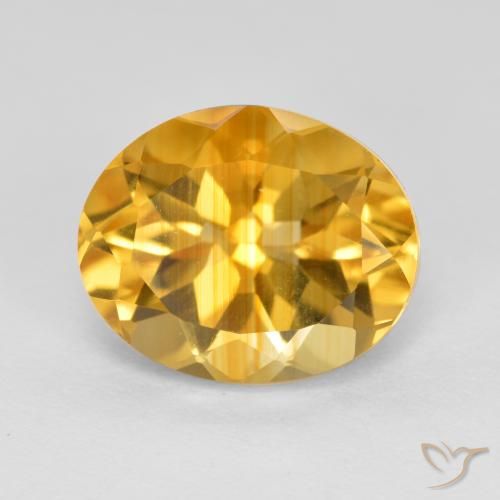 3.71克拉天然黄水晶，椭圆形，VVS-VS