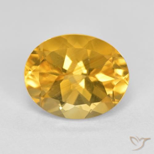 3.66ct 天然 中深金色 黄水晶, 椭圆形, VVS-VS