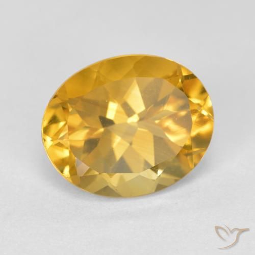 3.66克拉天然黄水晶，椭圆形，VVS-VS