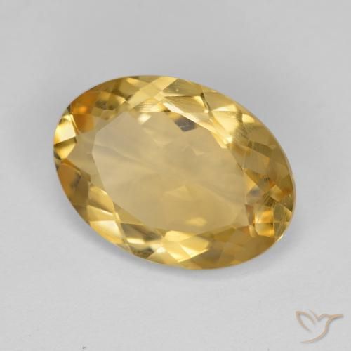 4.12克拉天然黄水晶，椭圆形，VS