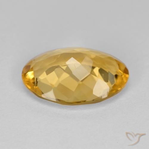 4.12克拉天然黄水晶，椭圆形，VS