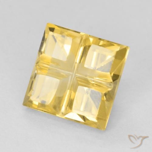 1.82克拉天然黄水晶，正方形，VS
