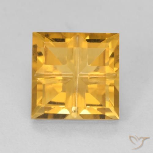 1.67ct 天然 深金色 黄水晶, 正方形, VS