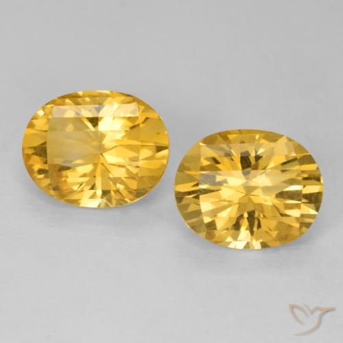 5.07ctw 天然 深金 黄水晶, 椭圆形, VVS-VS