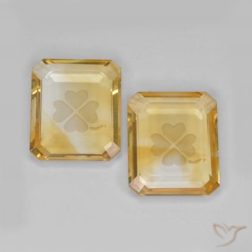6.86ctw 天然 黄金色 黄水晶, 祖母绿式切割, VS