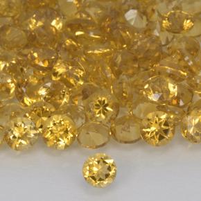 0.17克拉天然黄水晶，圆形切割，VVS-VS