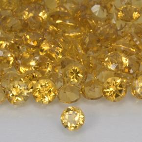 0.17克拉天然黄水晶，圆形切割，VVS-VS