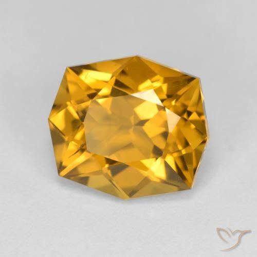 3.34克拉天然黄水晶，花式切割，VS