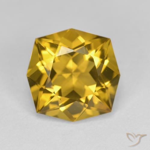 4.09ct 天然 金橙色 黄水晶, 祖母绿式切割, VVS