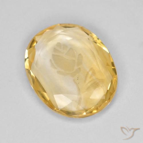 1.42ct 天然 浅金色 黄水晶, 椭圆形, 透明