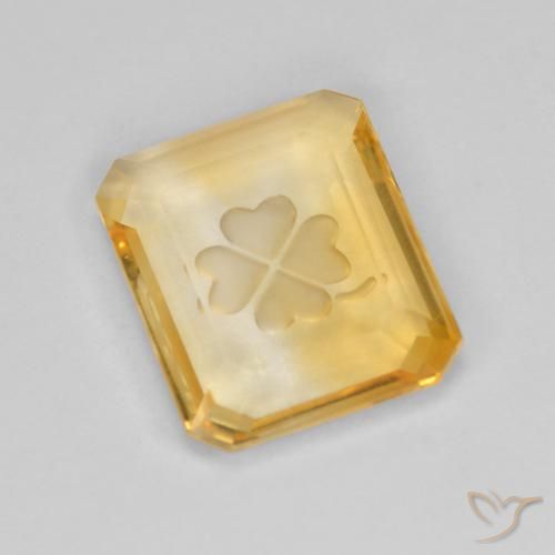 3.40ct 天然 黄金色 黄水晶, 祖母绿式切割, 透明
