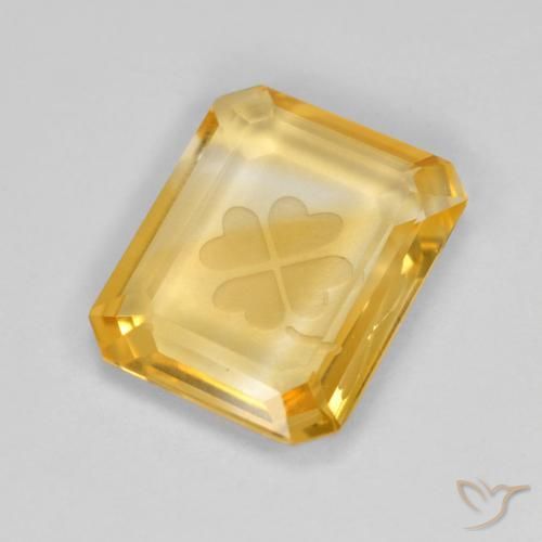 3.20克拉天然黄水晶，八边形，透明