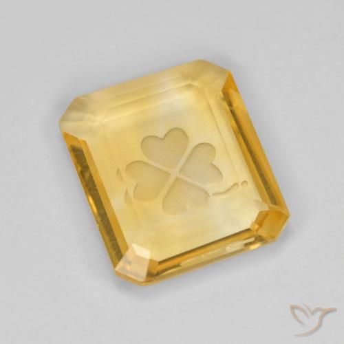 3.42ct 天然 中金 黄水晶, 祖母绿式切割, 透明