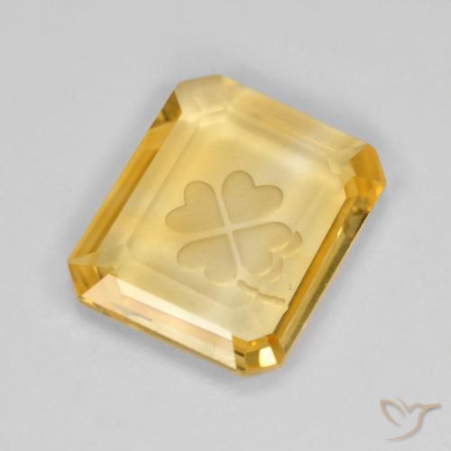 3.42克拉天然黄水晶，八边形，透明