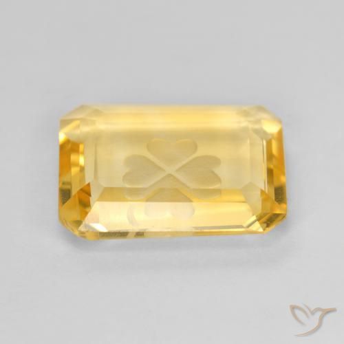 3.42克拉天然黄水晶，八边形，透明