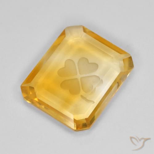 3.22克拉天然黄水晶，八边形，透明