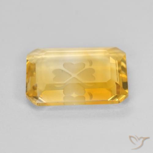 3.22克拉天然黄水晶，八边形，透明