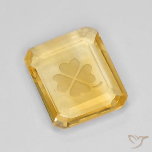 3.45ct 天然 中金 黄水晶, 祖母绿式切割, 透明