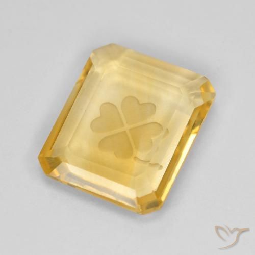 3.45克拉天然黄水晶，八边形，透明