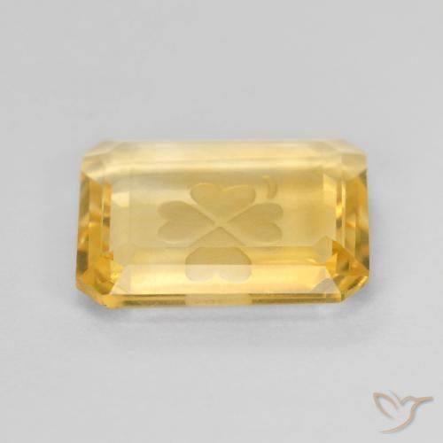 3.45克拉天然黄水晶，八边形，透明