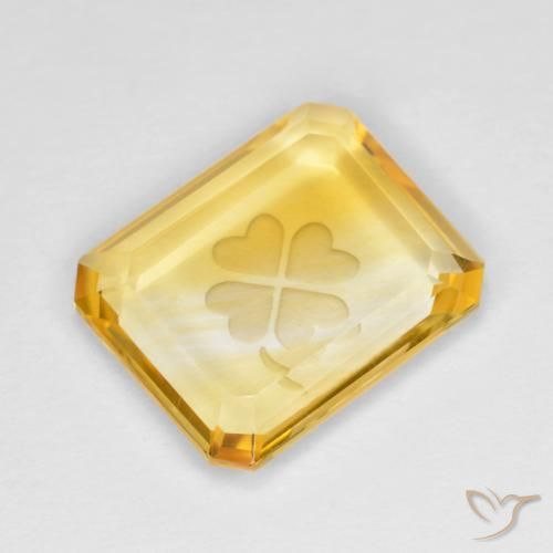 3.45克拉天然黄水晶，八边形，透明