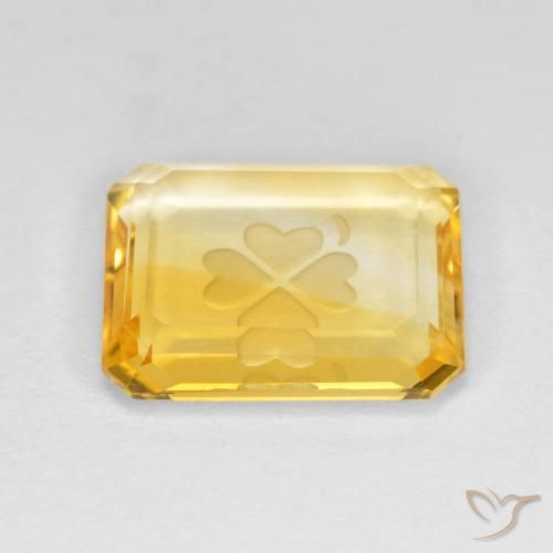 3.45克拉天然黄水晶，八边形，透明