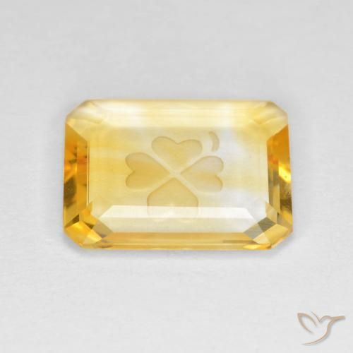 2.67克拉天然黄水晶，八边形，透明