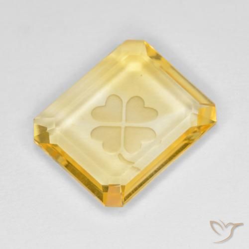 3.25克拉天然黄水晶，八边形，透明