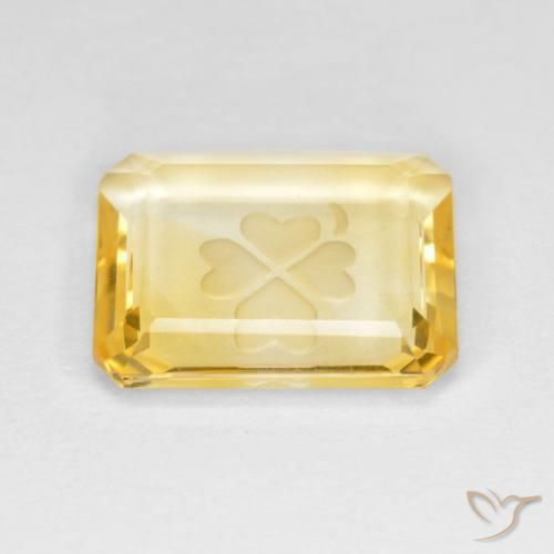3.25克拉天然黄水晶，八边形，透明