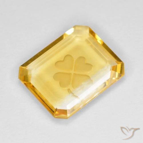 3.31ct 天然 中金 黄水晶, 祖母绿式切割, 透明