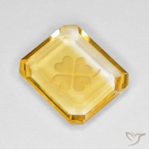 3.31克拉天然黄水晶，八边形，透明