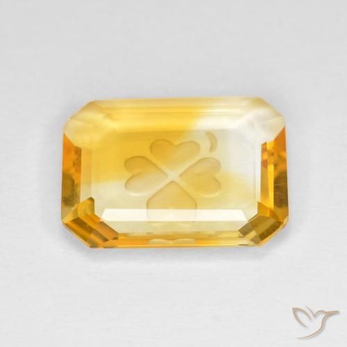 2.72克拉天然黄水晶，八边形，透明