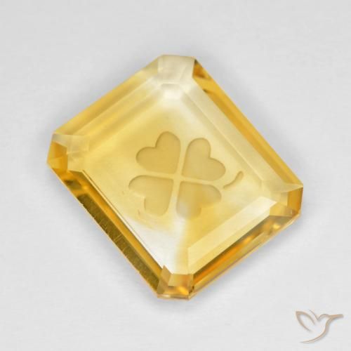 3.51ct 天然 中金 黄水晶, 祖母绿式切割, 透明
