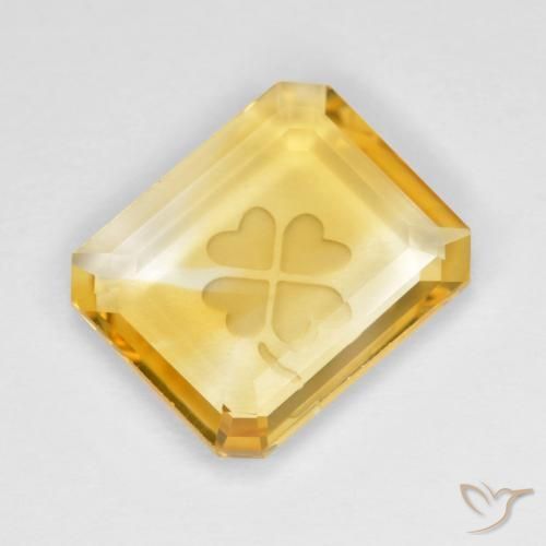 3.51克拉天然黄水晶，八边形，透明
