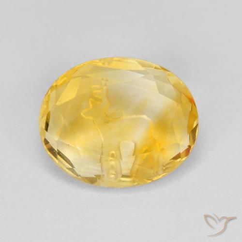 2.17ct 天然 中金 黄水晶, 椭圆形, 透明