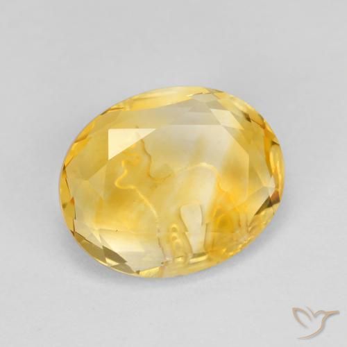 2.17克拉天然黄水晶，椭圆形，透明