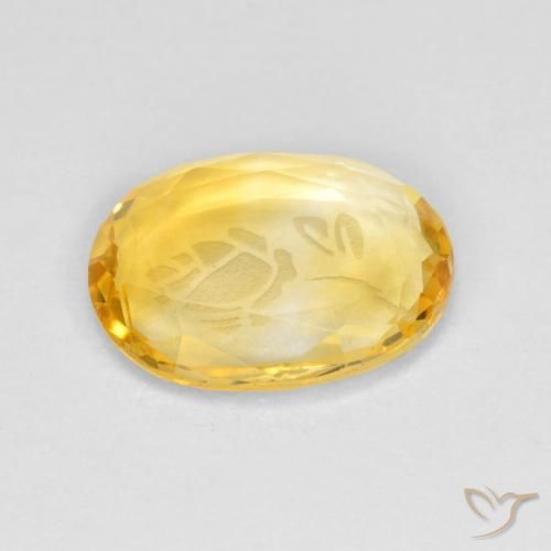 1.53克拉天然黄水晶，椭圆形，透明