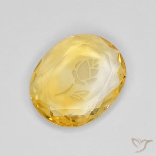 2.73克拉天然黄水晶，椭圆形，透明