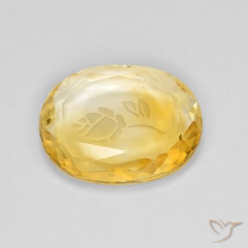 2.73克拉天然黄水晶，椭圆形，透明