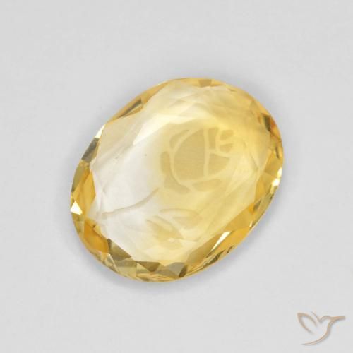 1.41克拉天然黄水晶，椭圆形，透明