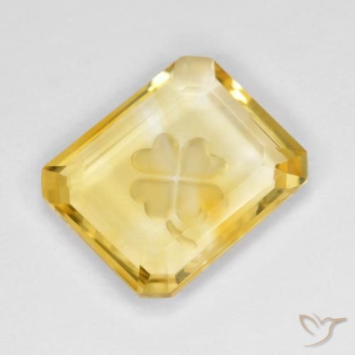 3.39克拉天然黄水晶，八边形，透明
