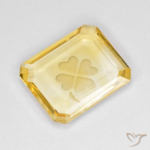 3.09ct 天然 金色 黄水晶, 祖母绿式切割, 透明