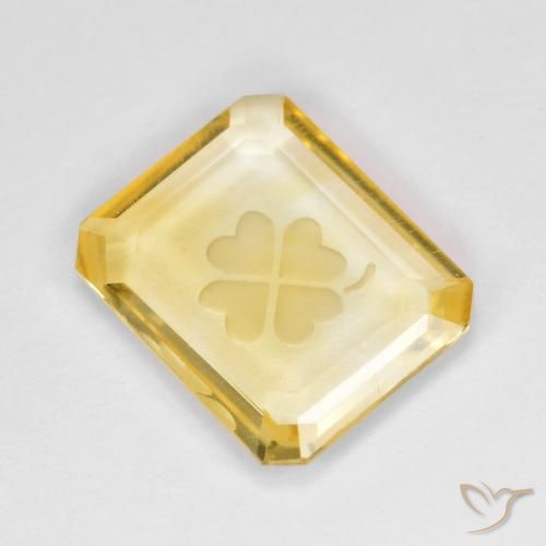 3.09克拉天然黄水晶，八边形，透明