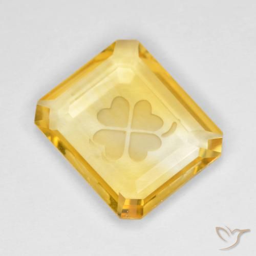 3.23ct 天然 黄金色 黄水晶, 祖母绿式切割, 透明