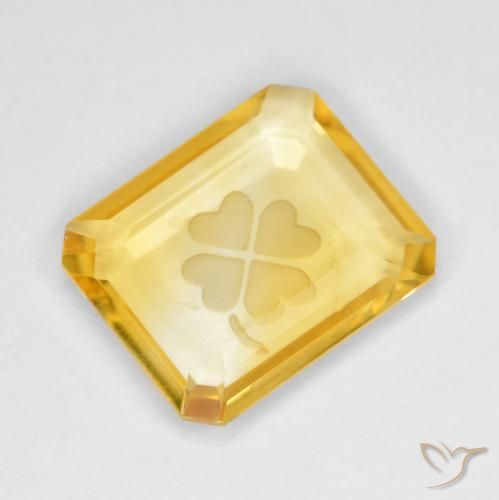 3.23克拉天然黄水晶，八边形，透明