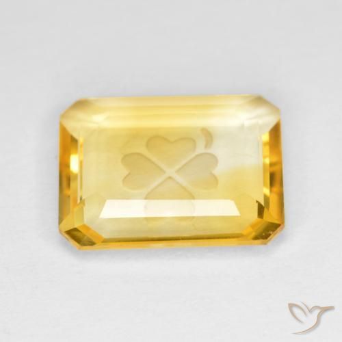 3.23克拉天然黄水晶，八边形，透明