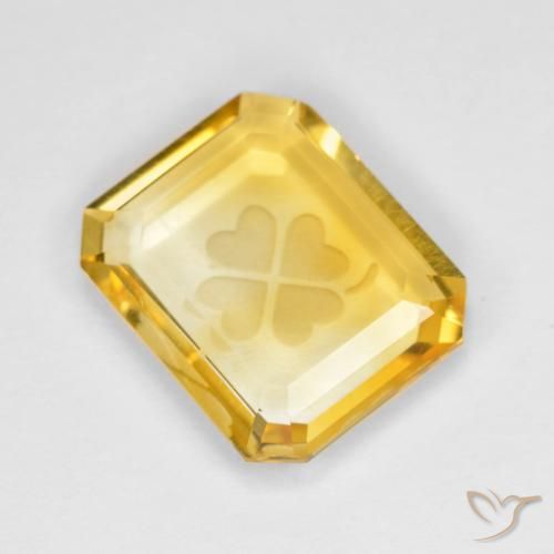 3.47克拉天然黄水晶，八边形，透明