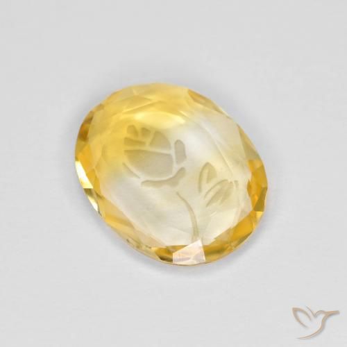 1.53ct 天然 金色 黄水晶, 椭圆形, 透明