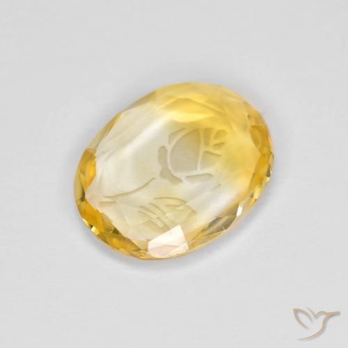 1.53克拉天然黄水晶，椭圆形，透明