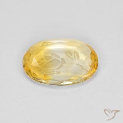 1.53克拉天然黄水晶，椭圆形，透明